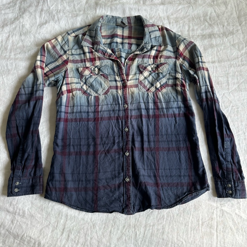 Eddie Bauer Womens Plaid Button Down Cotton Lightweight Western Workwear - Picture 2 of 10